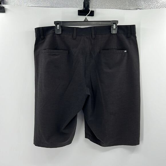 Travis Mathew Men's Flat Front Performance Shorts - Black/White - 38 - Picture 6 of 6
